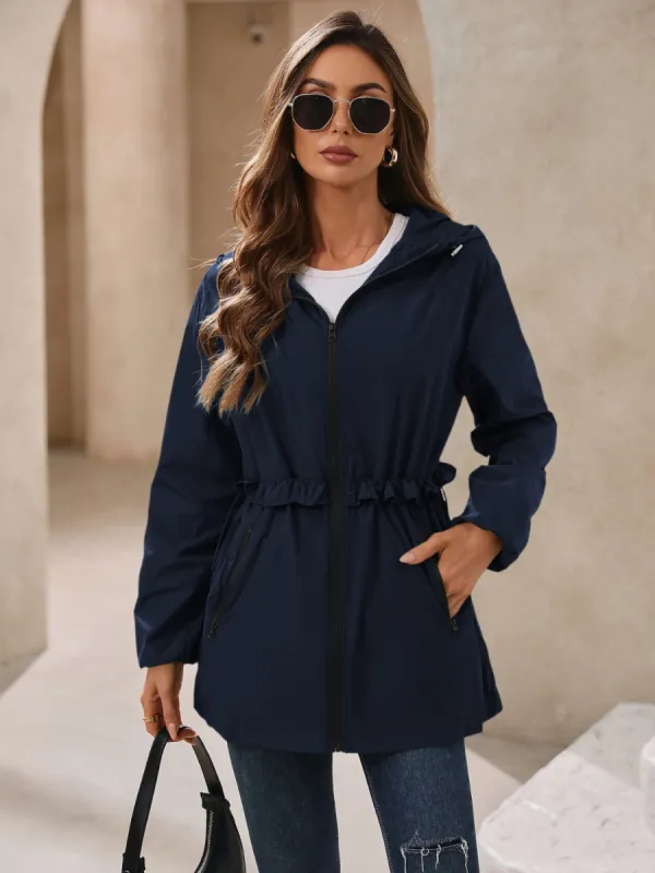 Outdoor Waterproof Long Sleeve Hooded Windbreaker sold by Charming Charlie
