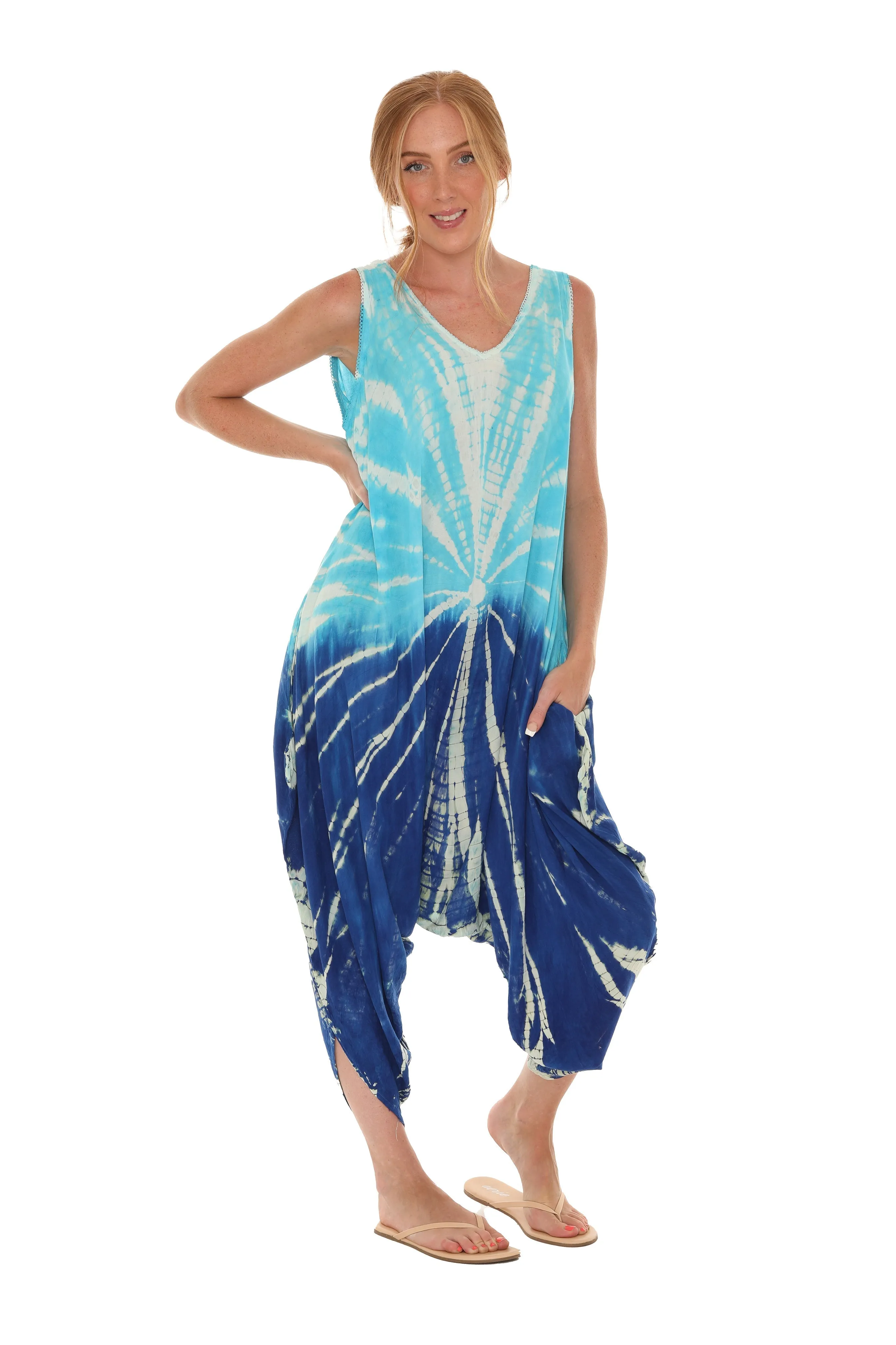 Tie Dye Sleeveless Women Harem Jumpsuit sold by Charming Charlie product image thumbnail 5