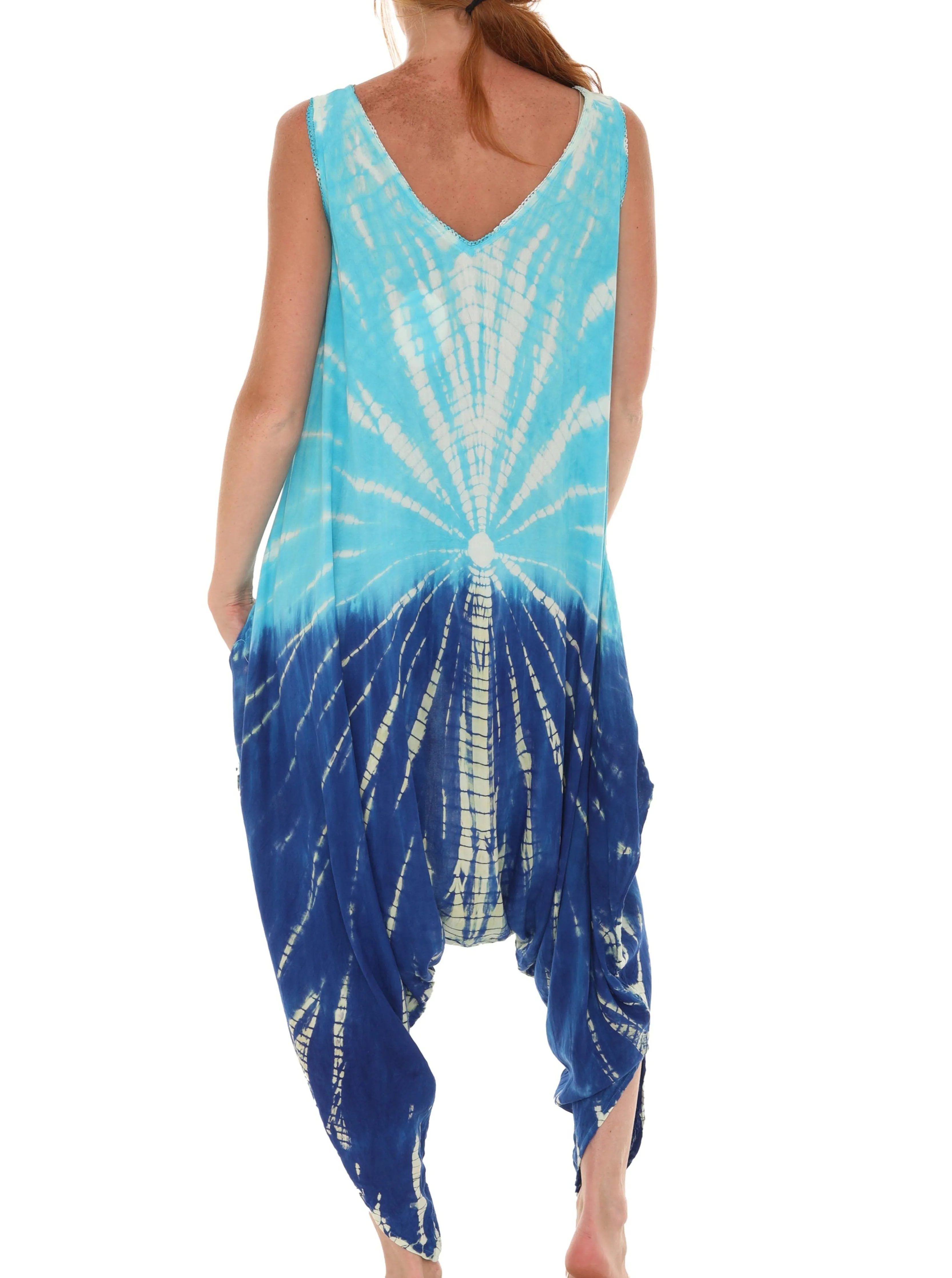Tie Dye Sleeveless Women Harem Jumpsuit sold by Charming Charlie product image thumbnail 2
