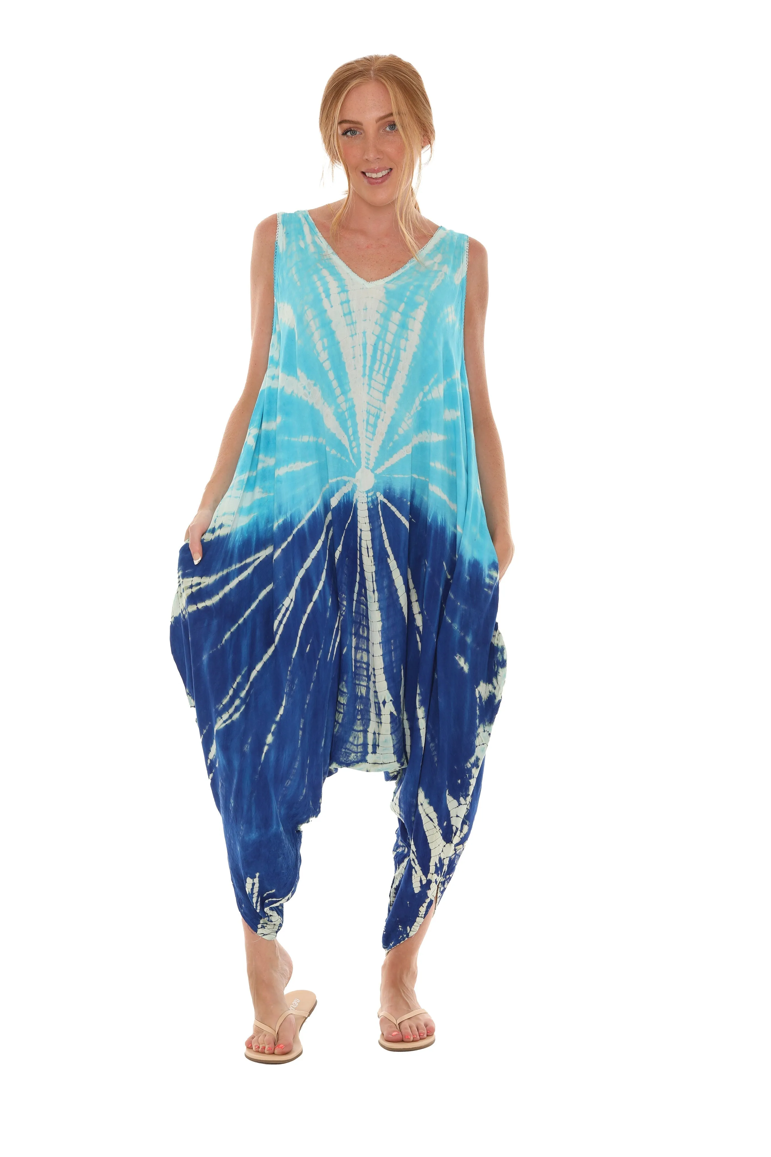 Tie Dye Sleeveless Women Harem Jumpsuit sold by Charming Charlie product image thumbnail 3