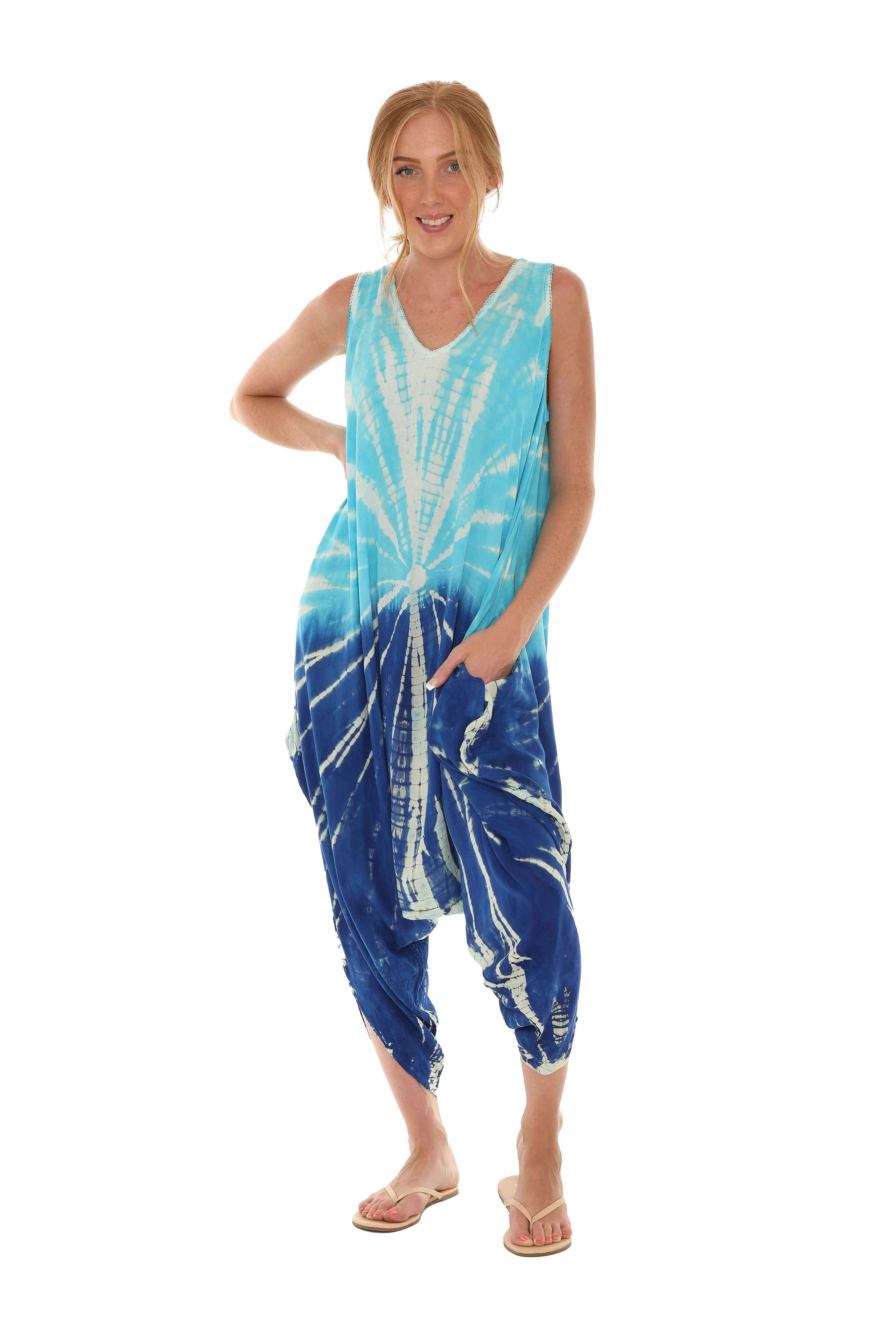 Tie Dye Sleeveless Women Harem Jumpsuit sold by Charming Charlie product image thumbnail 4