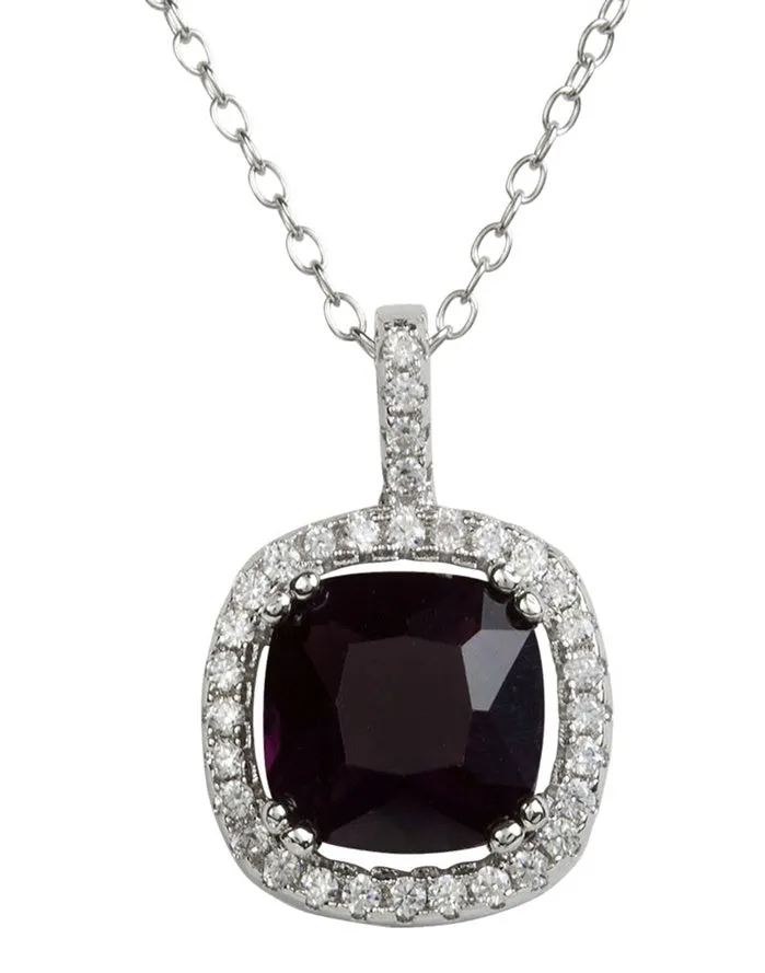 GL Creations- Sterling Silver Halo BS Pendant CZ Alexandrite sold by Charming Charlie