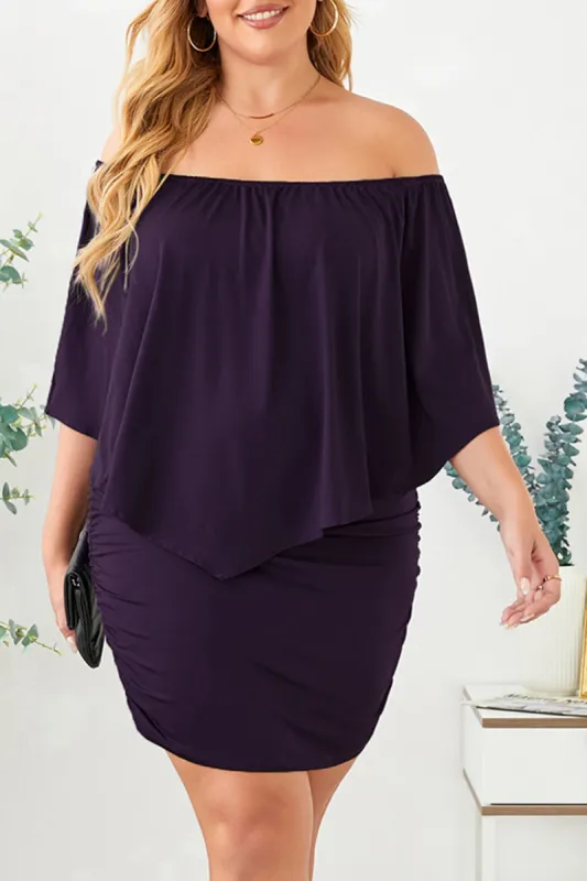 Full Size Off-Shoulder Half Sleeve Dress sold by Charming Charlie