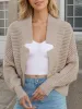 Openwork Open Front Long Sleeve Cardigan sold by Charming Charlie