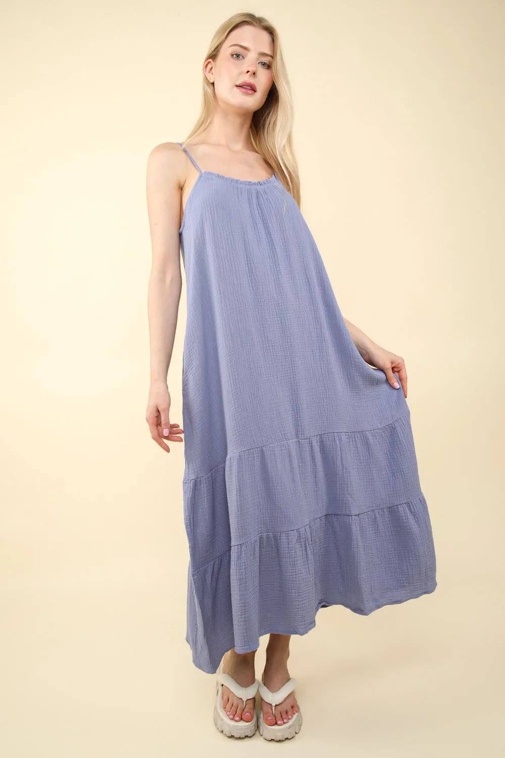 VERY J Ruffled A-Line Midi Cami Dress sold by Charming Charlie product image thumbnail 4