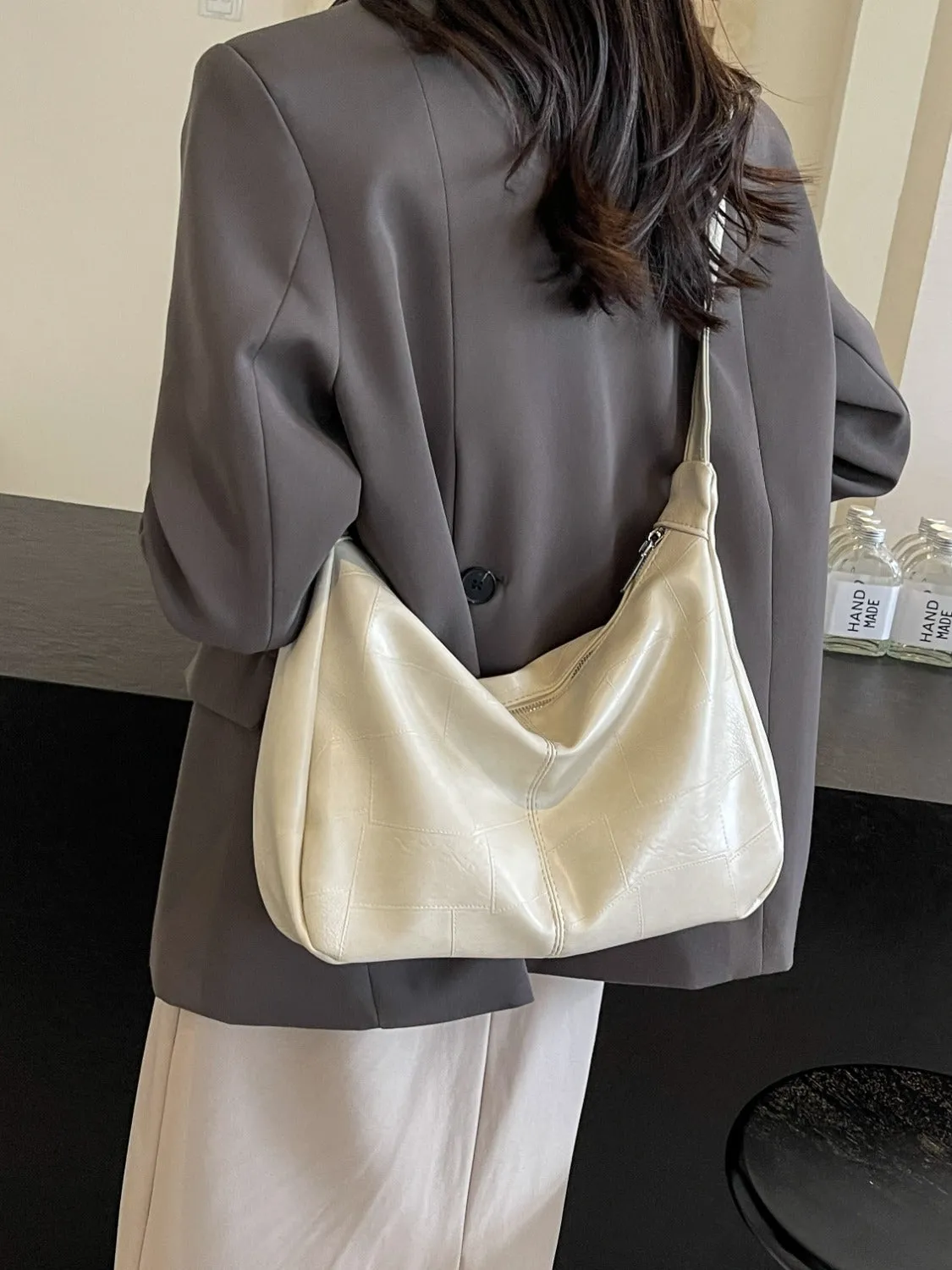 PU Leather Adjustable Strap Shoulder Bag sold by Charming Charlie product image thumbnail 4