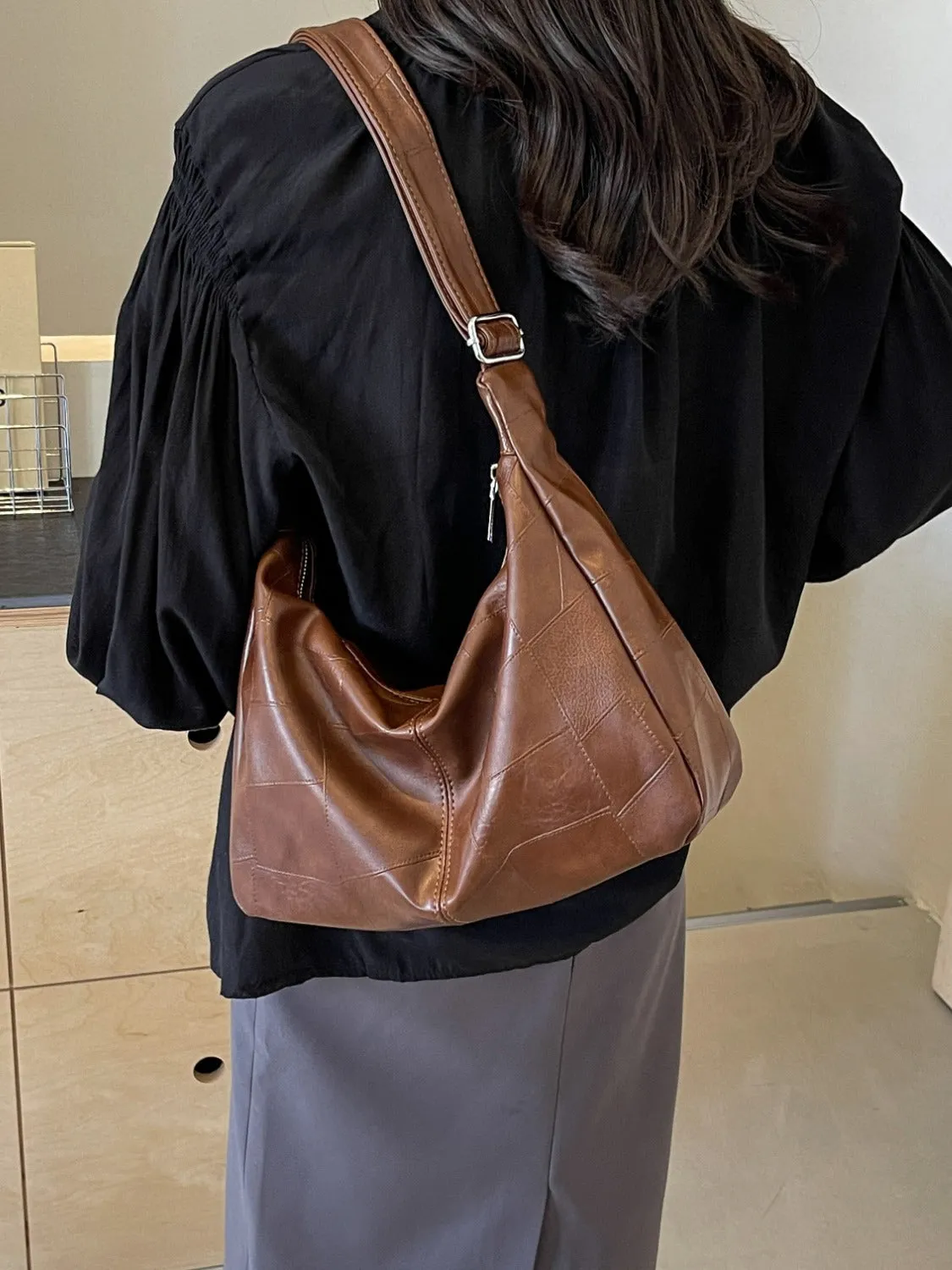 PU Leather Adjustable Strap Shoulder Bag sold by Charming Charlie product image thumbnail 2