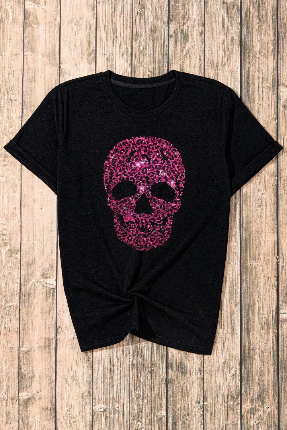 Rhinestone Round Neck Short Sleeve T-Shirt sold by Charming Charlie product image thumbnail 3