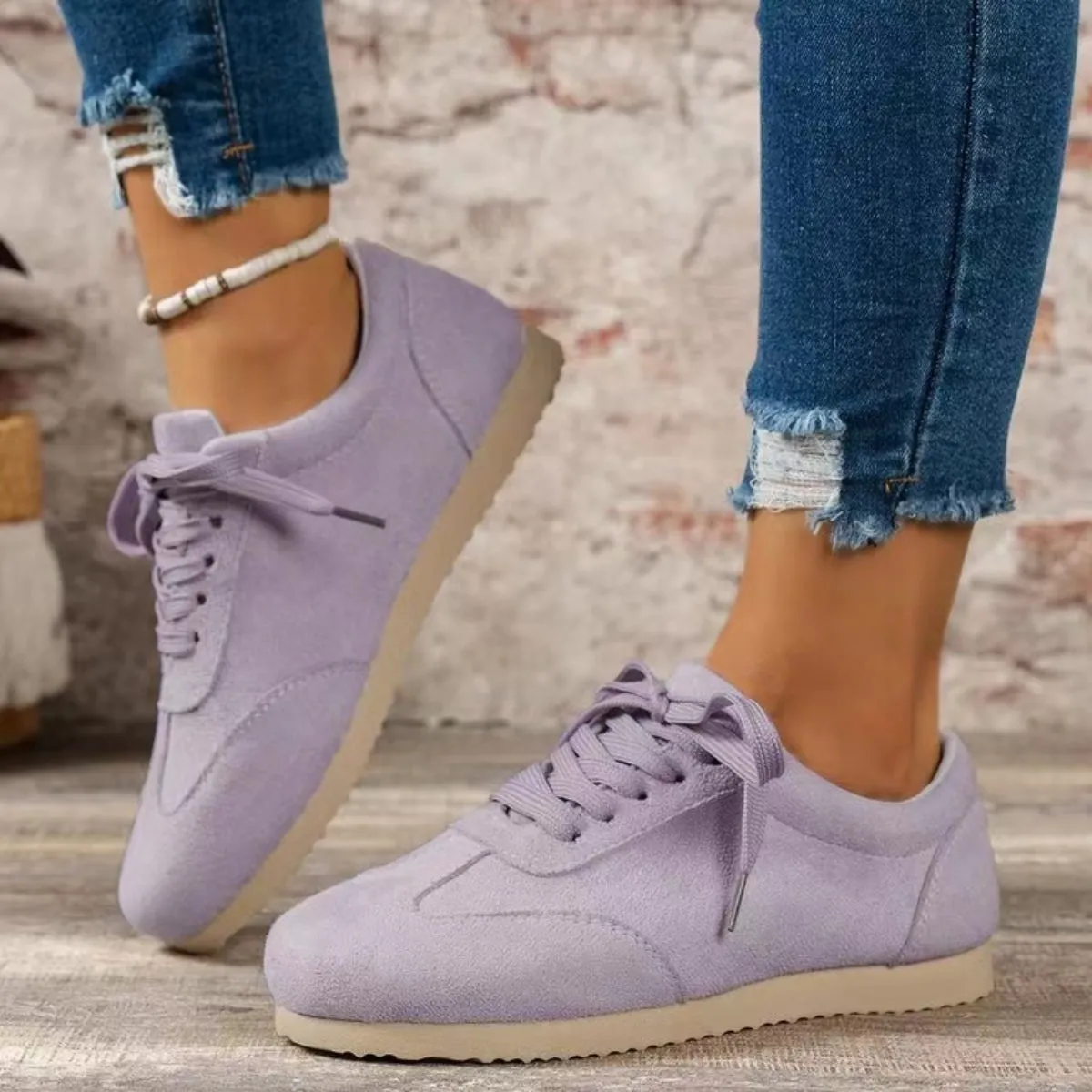 Suede Lace-Up Flat Sneakers sold by Charming Charlie product image thumbnail 5
