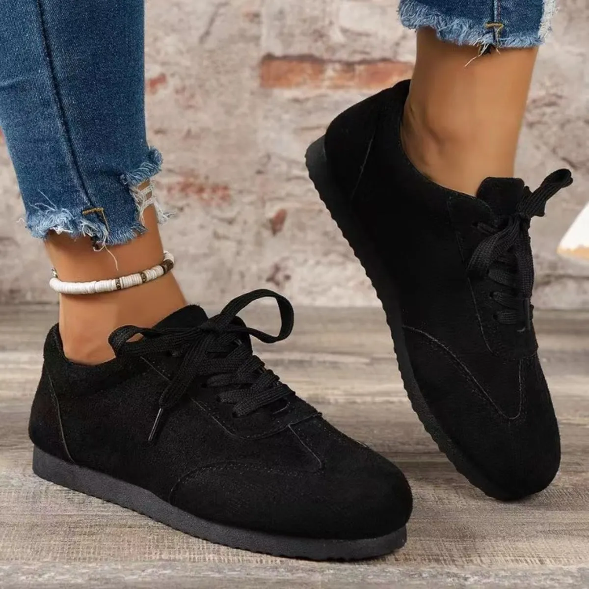 Suede Lace-Up Flat Sneakers sold by Charming Charlie product image thumbnail 3