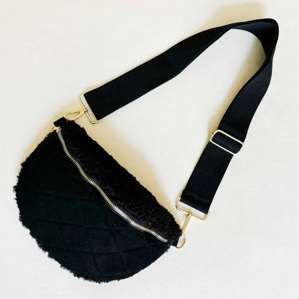 Fuzzy And Quilted Luxe Sling Bag sold by Charming Charlie product image thumbnail 3
