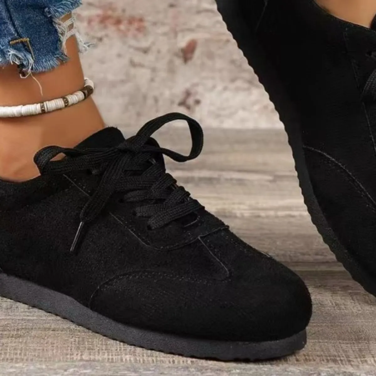 Suede Lace-Up Flat Sneakers sold by Charming Charlie product image thumbnail 4