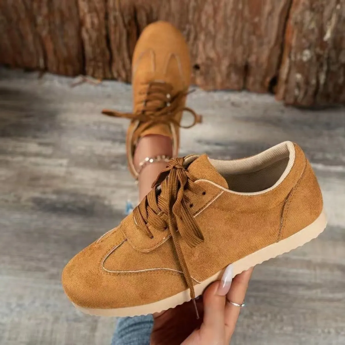 Suede Lace-Up Flat Sneakers sold by Charming Charlie