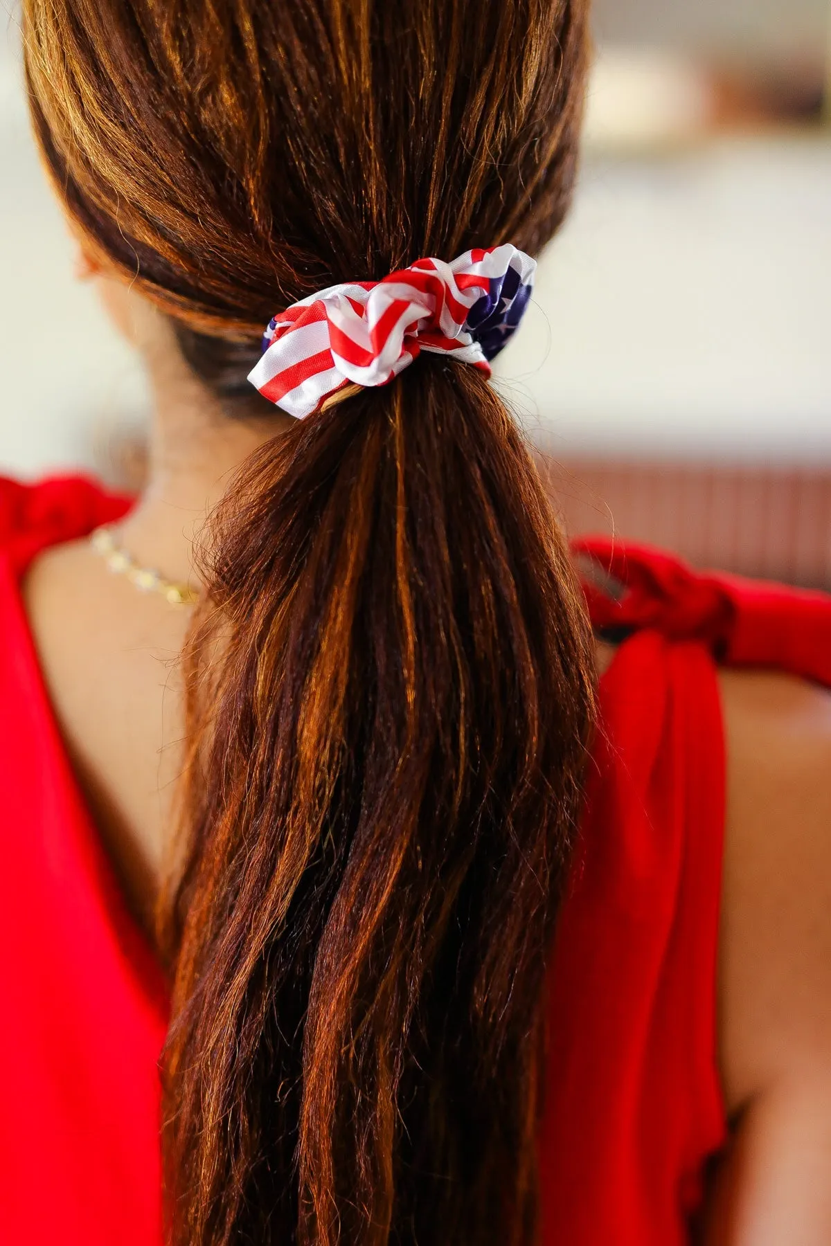 American Flag Satin Scrunchie sold by Charming Charlie product image thumbnail 4