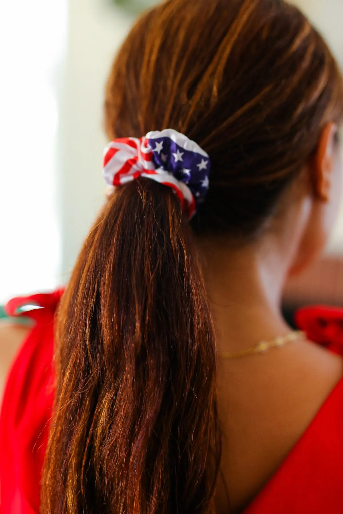 American Flag Satin Scrunchie sold by Charming Charlie product image thumbnail 3