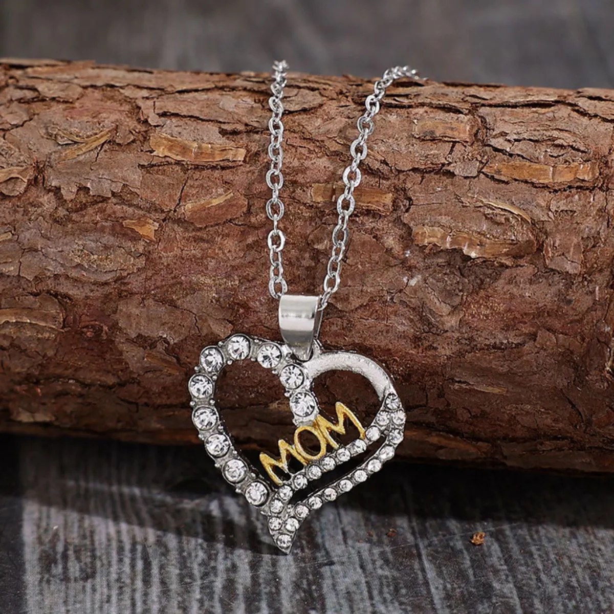 Alloy Inlaid Zircon Heart Pendant Necklace sold by Charming Charlie