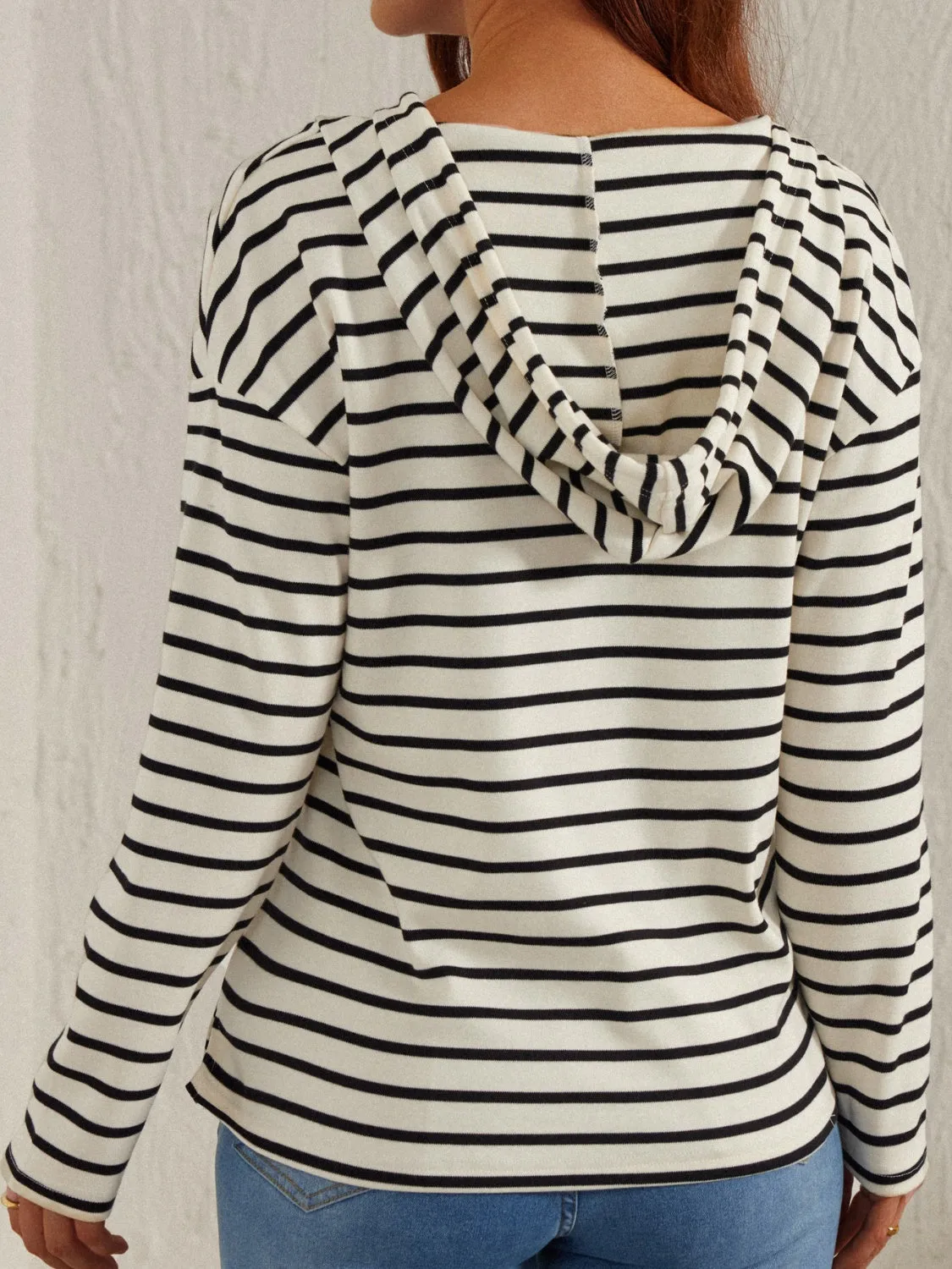 Drawstring Striped Long Sleeve Hoodie sold by Charming Charlie product image thumbnail 2