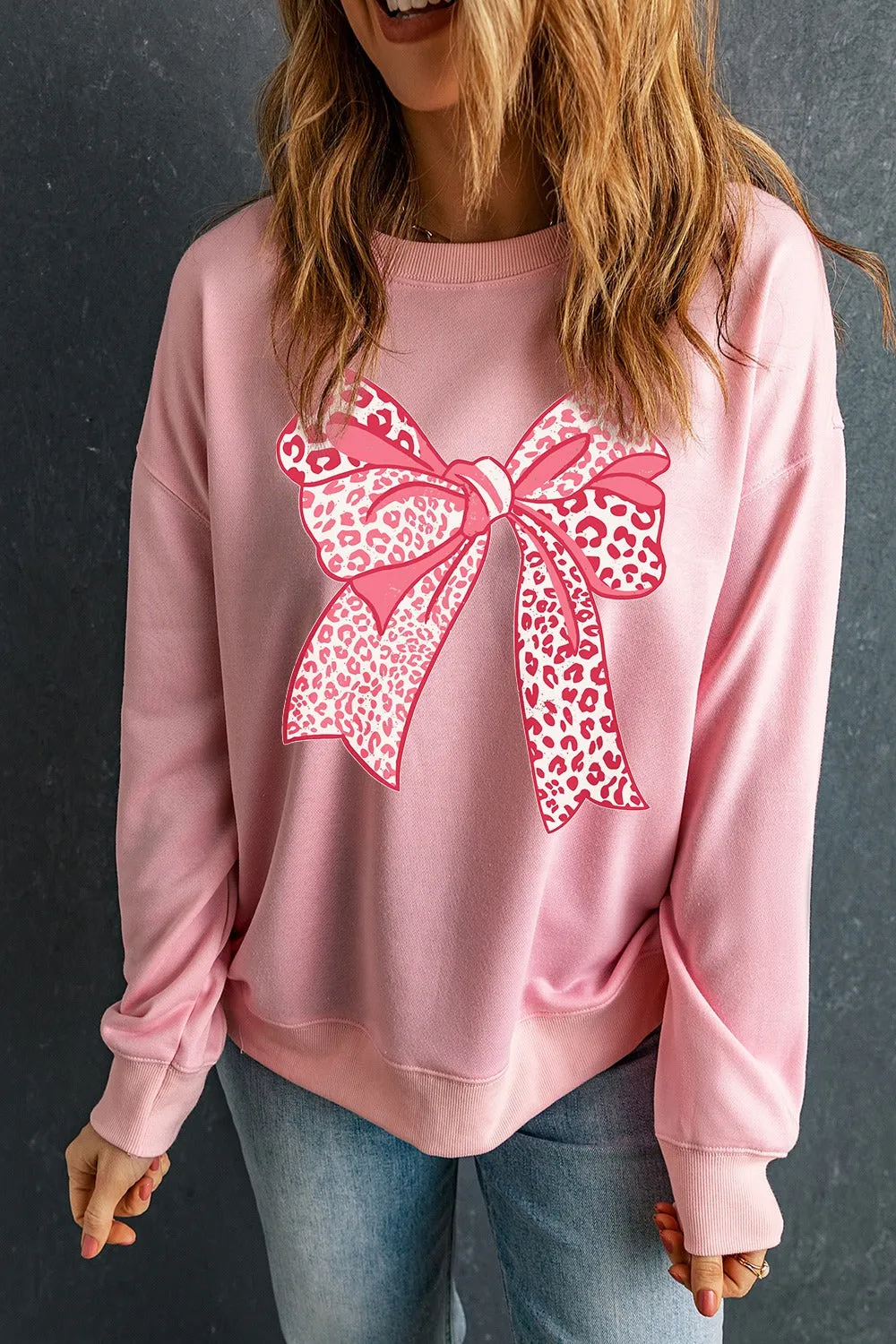Bow Graphic Round Neck Long Sleeve Sweatshirt sold by Charming Charlie product image thumbnail 2
