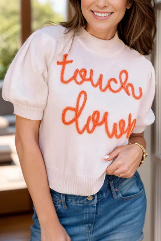 TOUCH DOWN Mock Neck Short Sleeve Knit Top sold by Charming Charlie