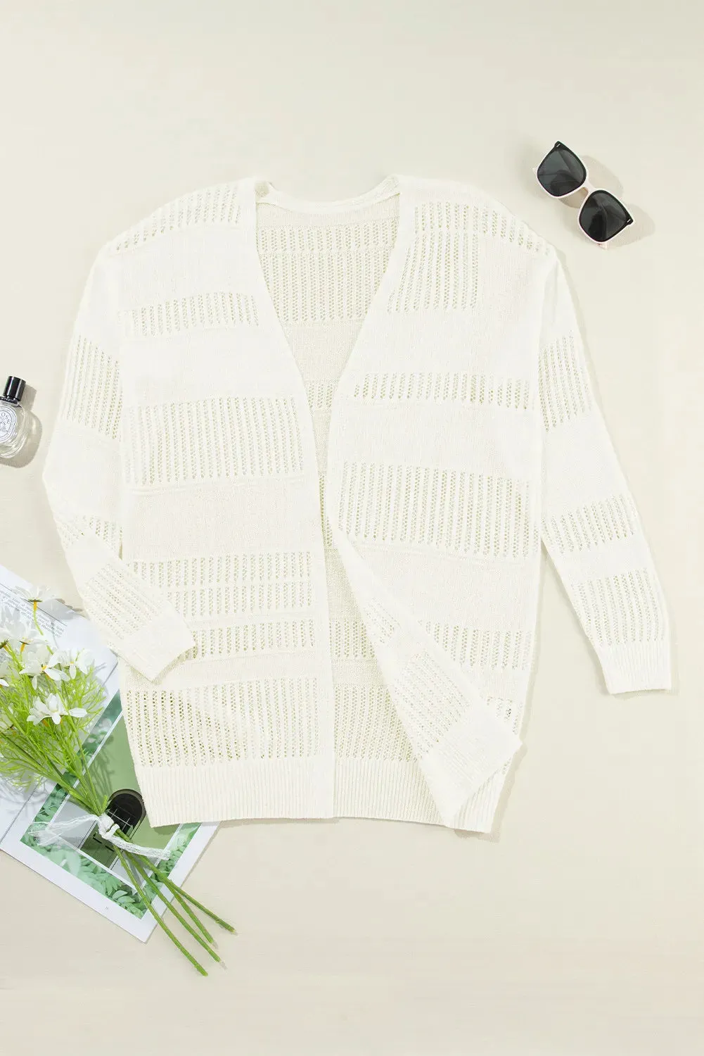 Openwork Open Front Long Sleeve Cardigan sold by Charming Charlie product image thumbnail 3