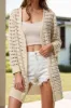 Openwork Open Front Long Sleeve Cardigan sold by Charming Charlie