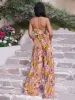 Cutout Printed Spaghetti Strap Jumpsuit sold by Charming Charlie