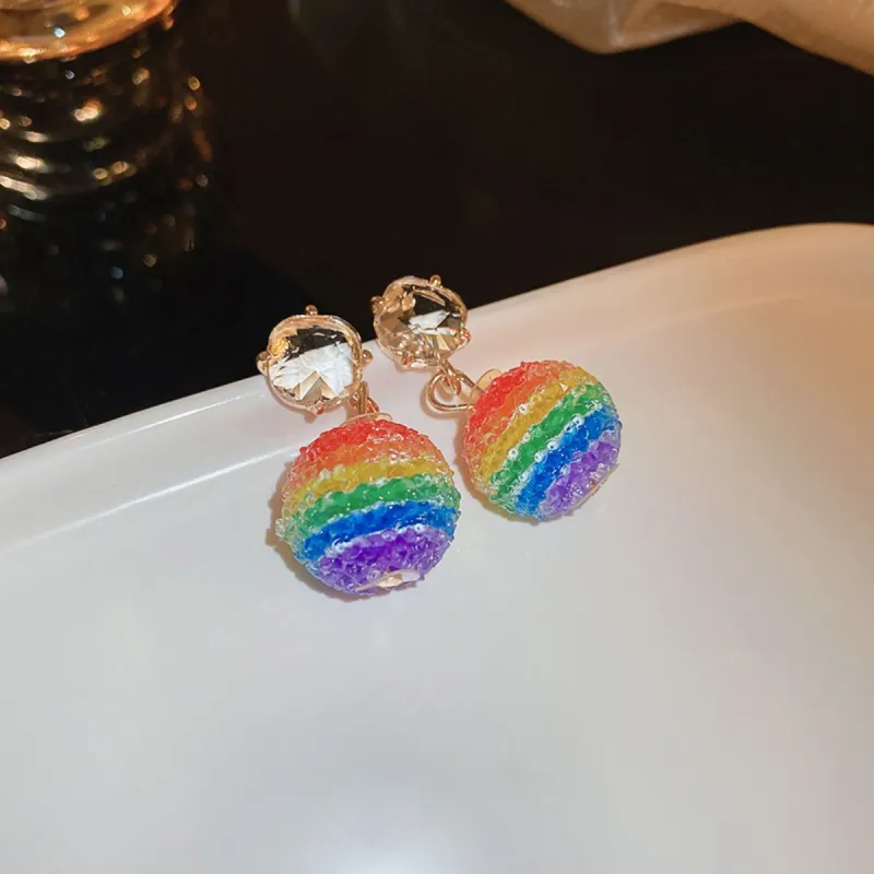 Contrast Crystal Bead Earrings sold by Charming Charlie