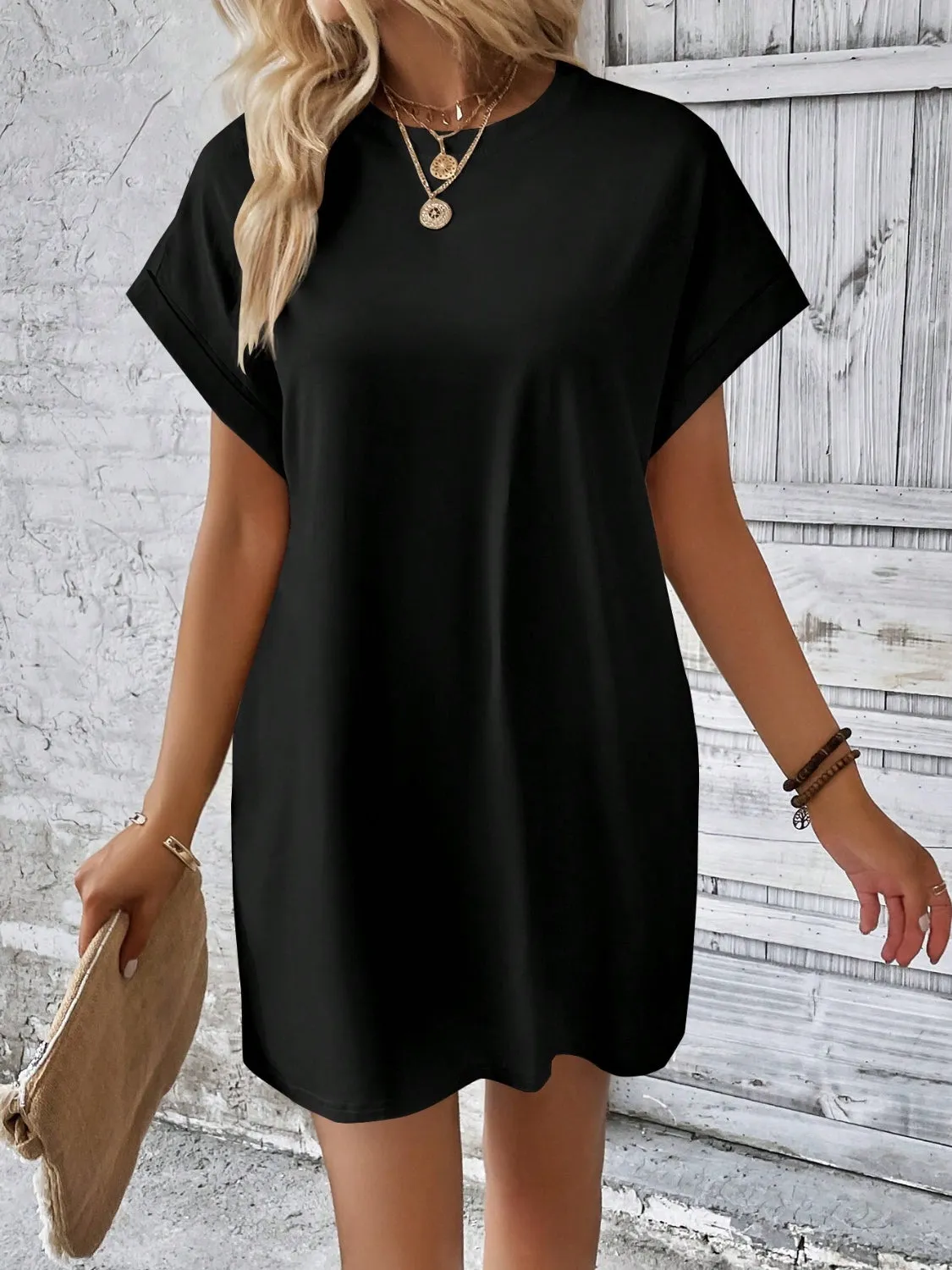 Round Neck Short Sleeve Mini Dress sold by Charming Charlie product image thumbnail 4