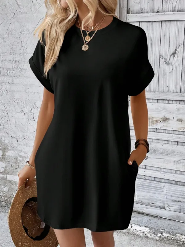 Round Neck Short Sleeve Mini Dress sold by Charming Charlie