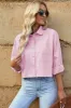 Button Up Dropped Shoulder Shirt sold by Charming Charlie