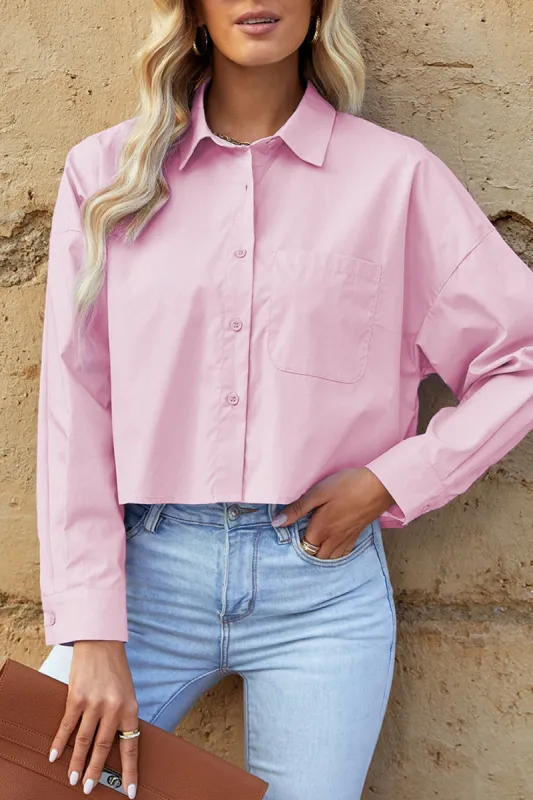 Button Up Dropped Shoulder Shirt sold by Charming Charlie