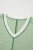 Lace Detail Contrast V-Neck Long Sleeve Blouse sold by Charming Charlie