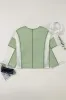 Lace Detail Contrast V-Neck Long Sleeve Blouse sold by Charming Charlie
