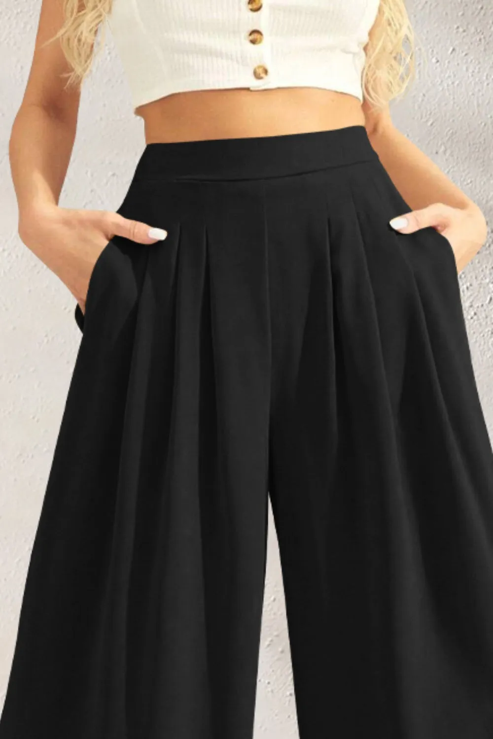 Pocketed High Waist Wide Leg Pants sold by Charming Charlie product image thumbnail 5