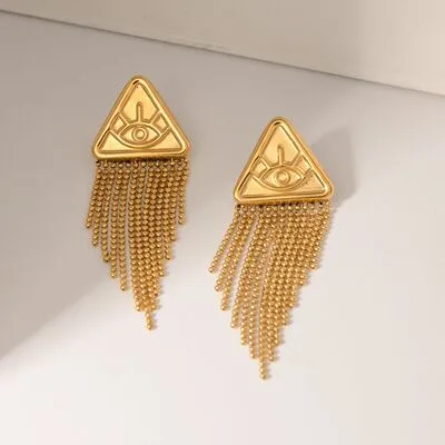 18K Gold-Plated Stainless Steel Geometric Earrings sold by Charming Charlie product image thumbnail 2
