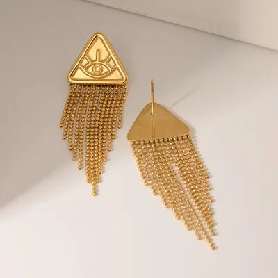 18K Gold-Plated Stainless Steel Geometric Earrings sold by Charming Charlie product image thumbnail 3