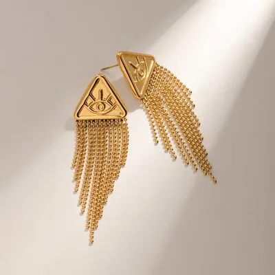 18K Gold-Plated Stainless Steel Geometric Earrings sold by Charming Charlie