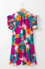 Ruffled Printed Cap Sleeve Mini Dress sold by Charming Charlie