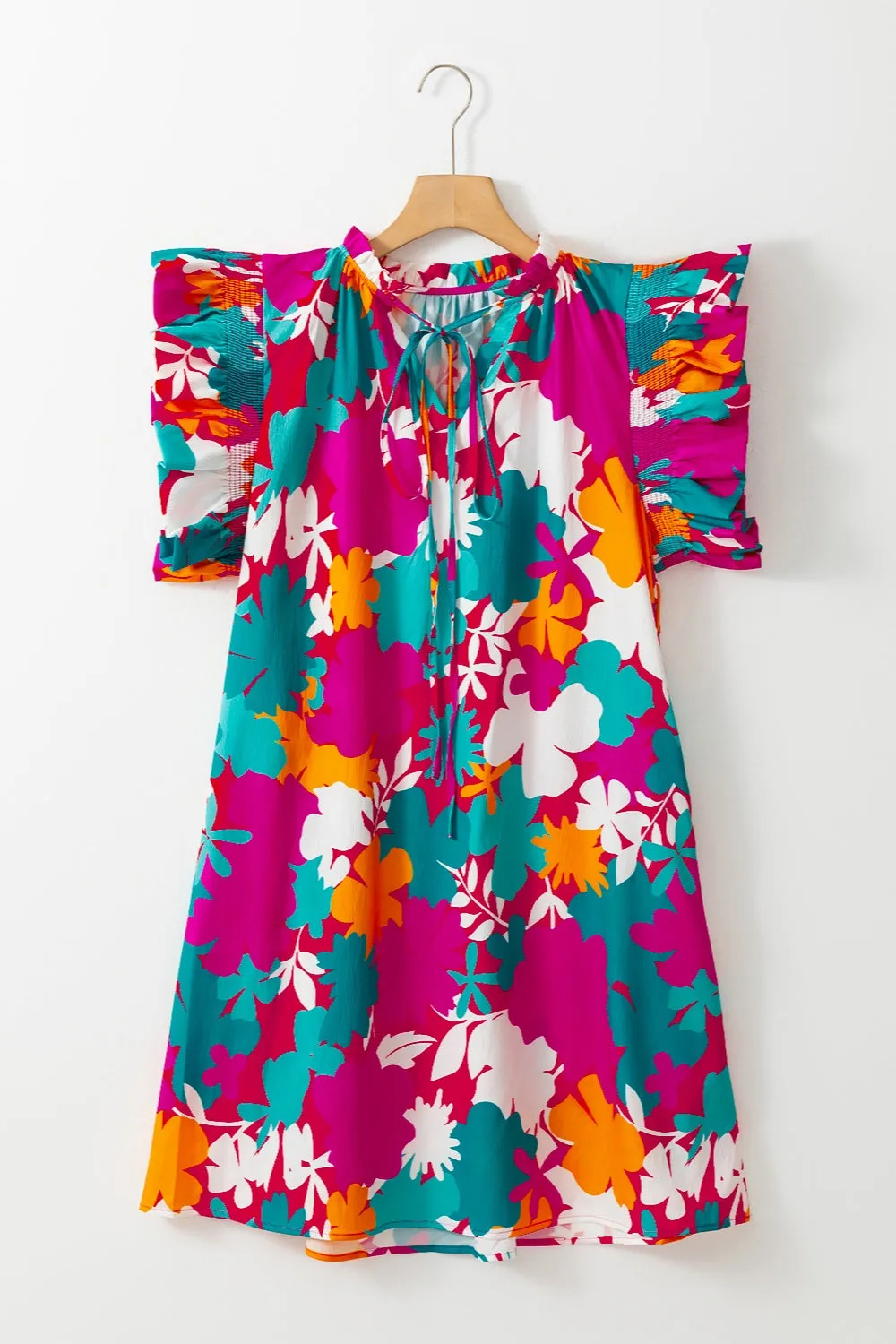 Ruffled Printed Cap Sleeve Mini Dress sold by Charming Charlie