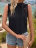 Lace Detail Mock Neck Sleeveless Top sold by Charming Charlie