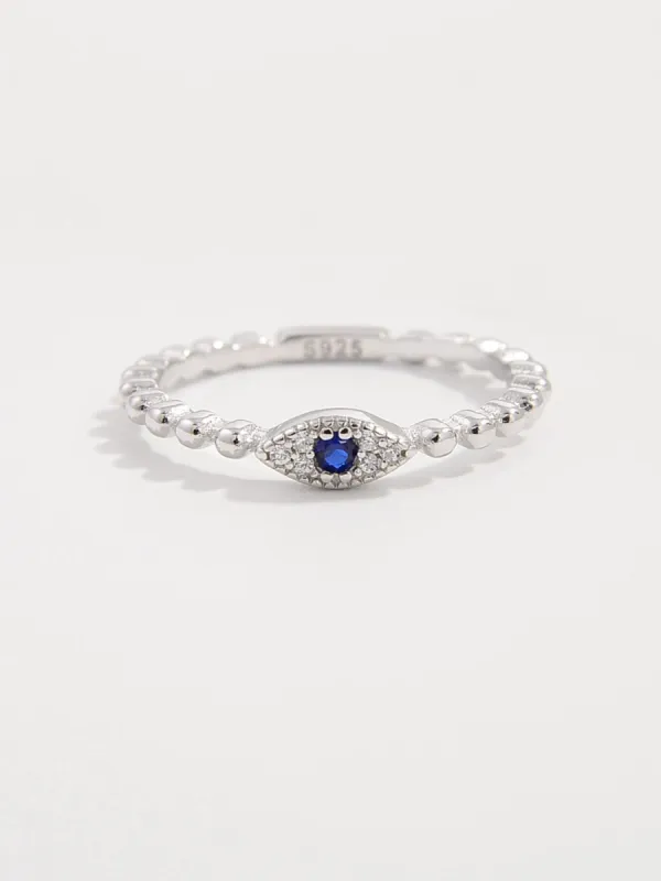 925 Sterling Silver Inlaid Zircon Ring sold by Charming Charlie