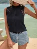 Lace Detail Mock Neck Sleeveless Top sold by Charming Charlie