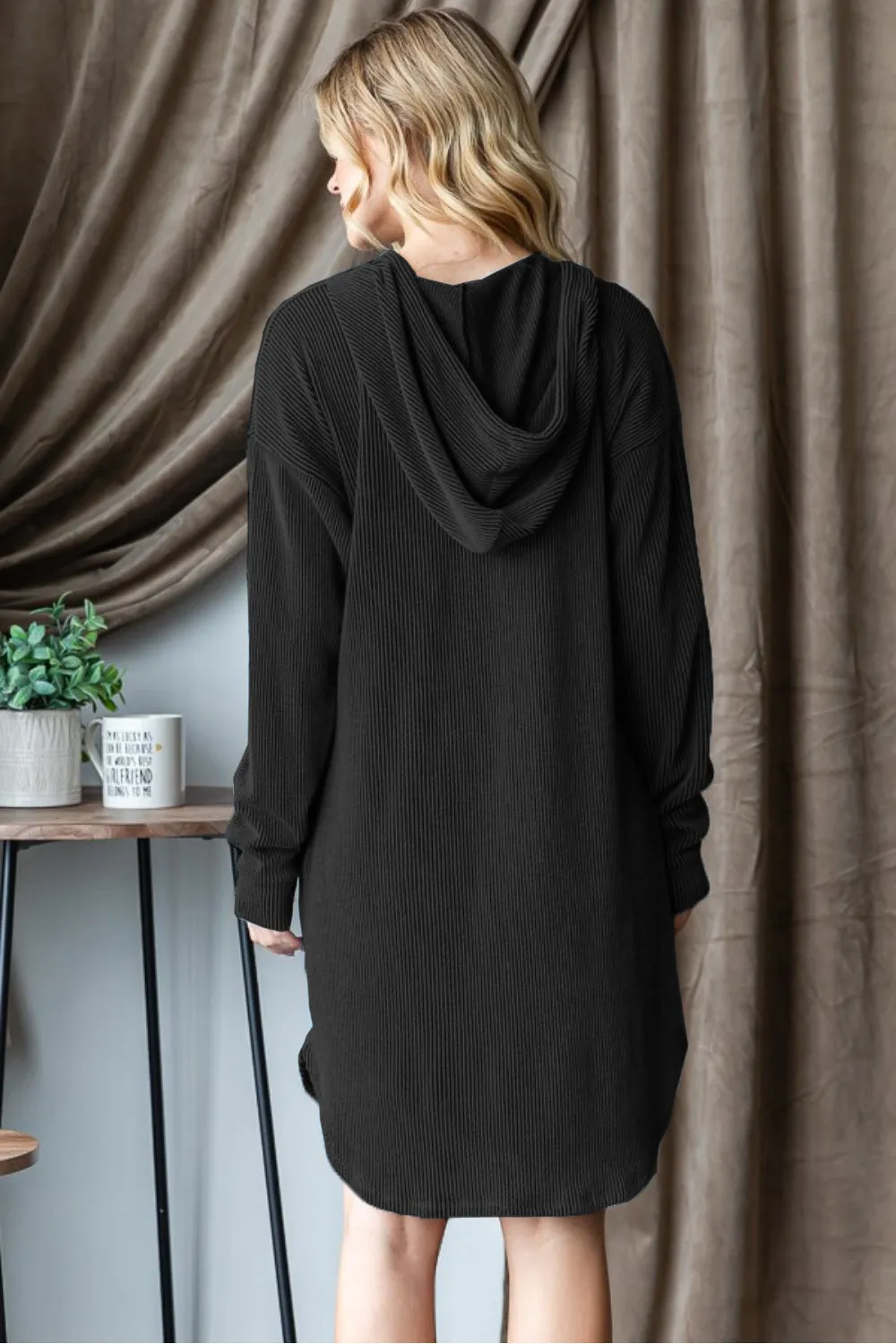 Heimish Ribbed Long Sleeve Hooded Dress sold by Charming Charlie product image thumbnail 2