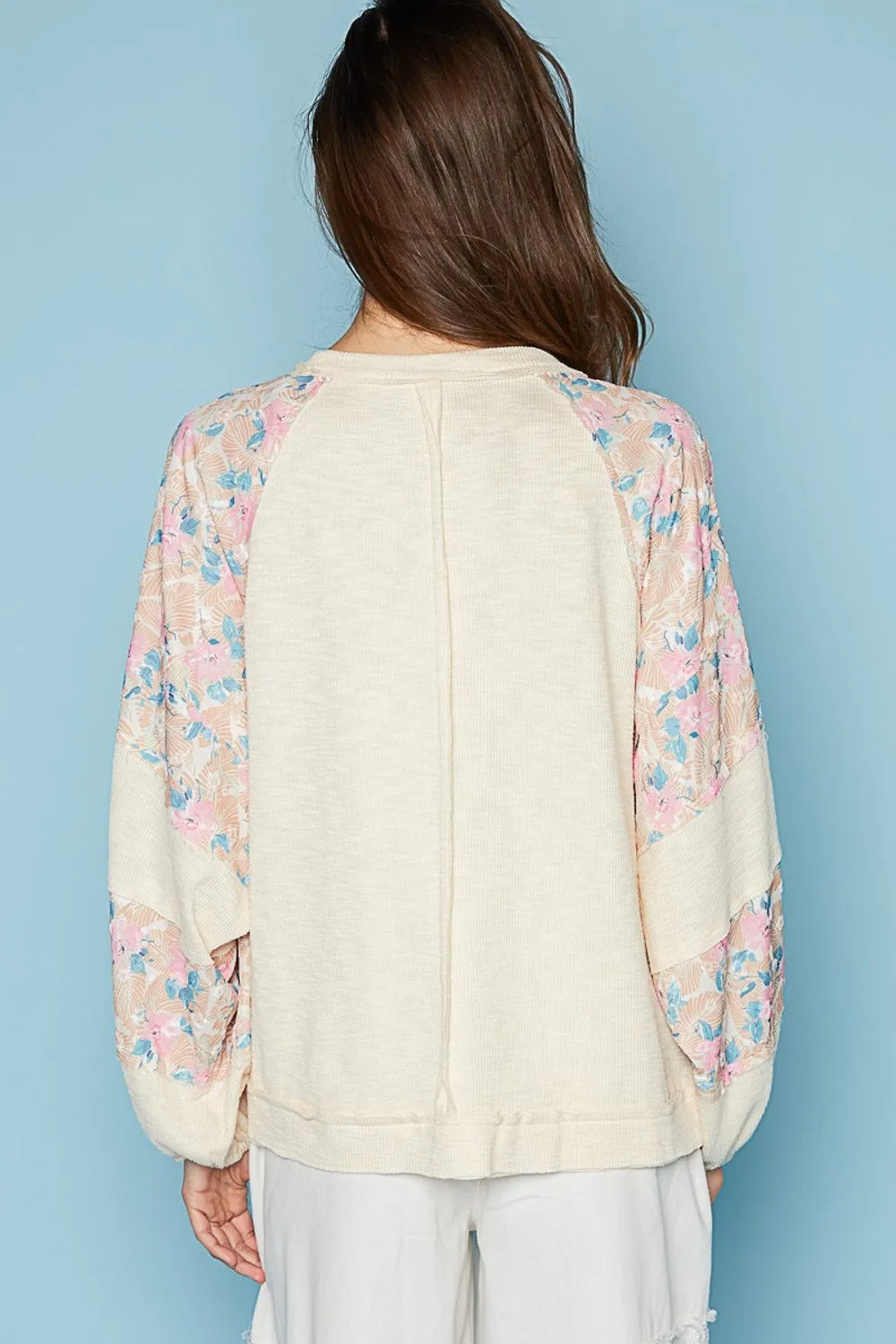 POL Round Neck Balloon Floral Long Sleeve Top sold by Charming Charlie product image thumbnail 2