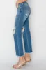 RISEN Mid Rise Distressed Cropped Flare Jeans sold by Charming Charlie