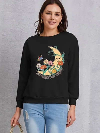 Graphic Round Neck Dropped Shoulder Sweatshirt sold by Charming Charlie product image thumbnail 4