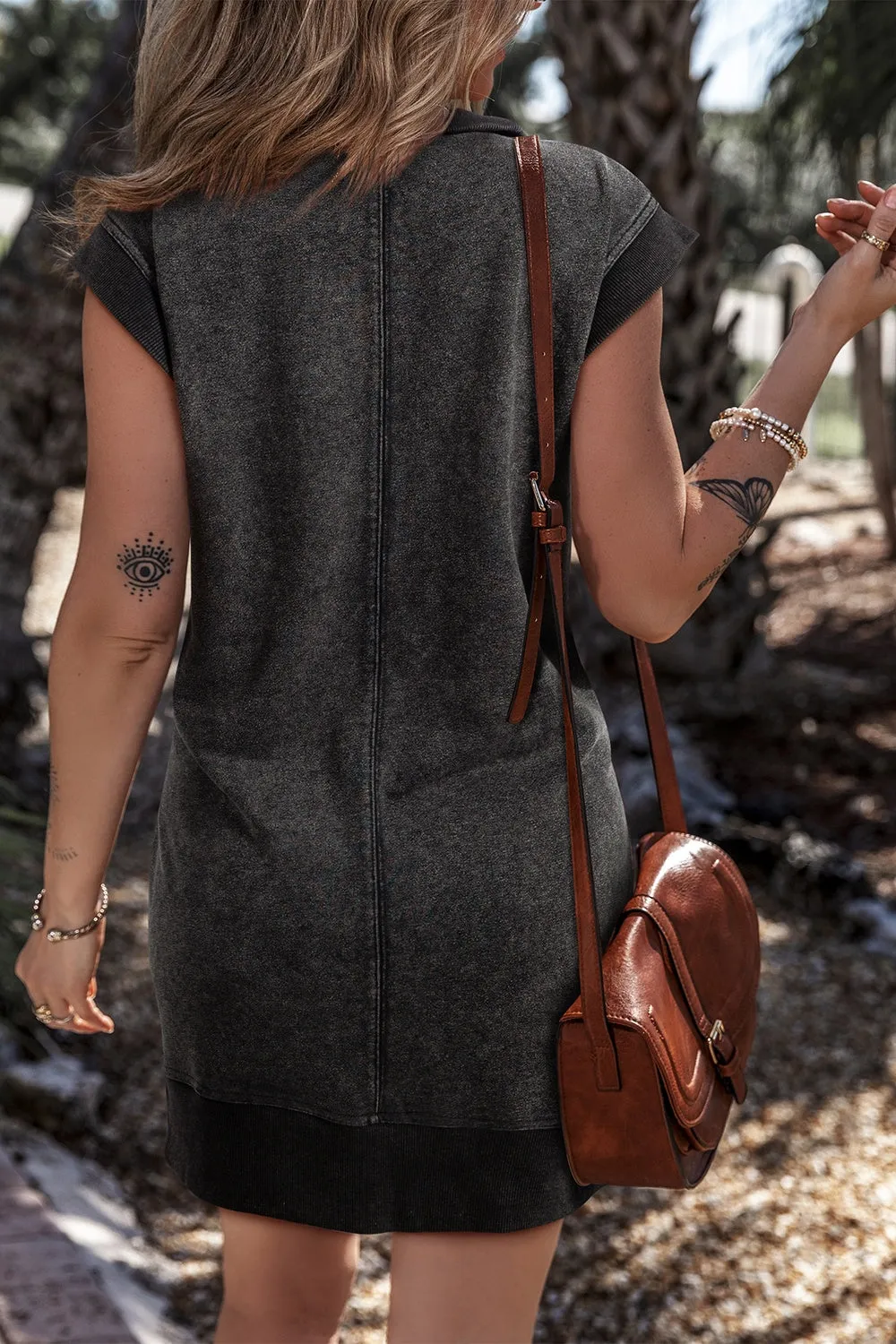 Half Zip Cap Sleeve Mini Dress sold by Charming Charlie product image thumbnail 2