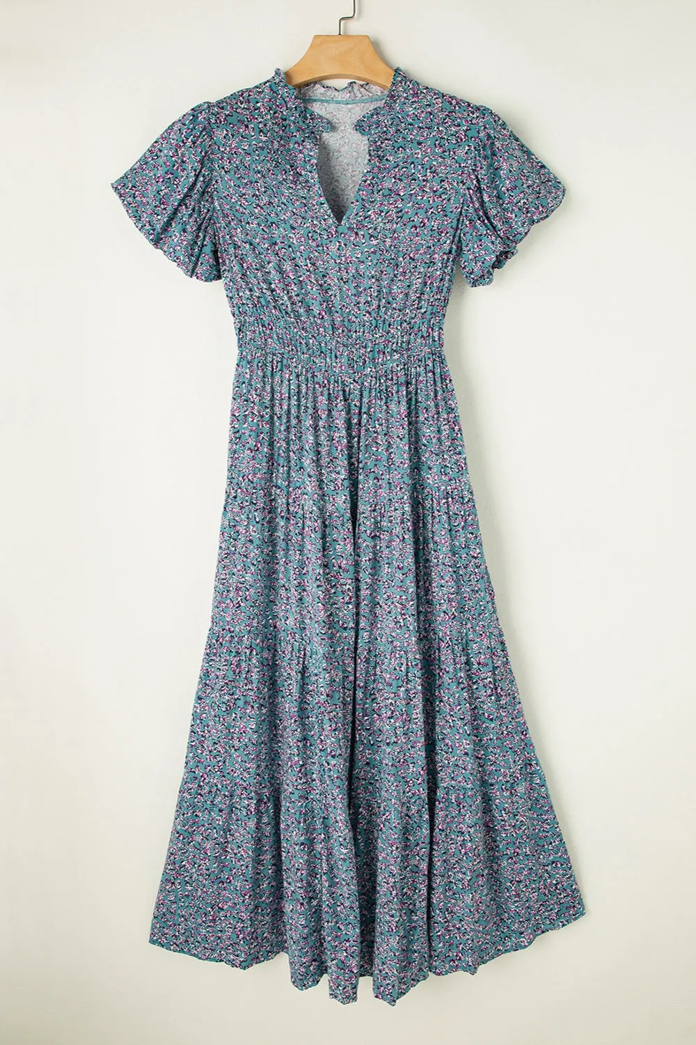 Tiered Printed Notched Short Sleeve Dress sold by Charming Charlie product image thumbnail 2