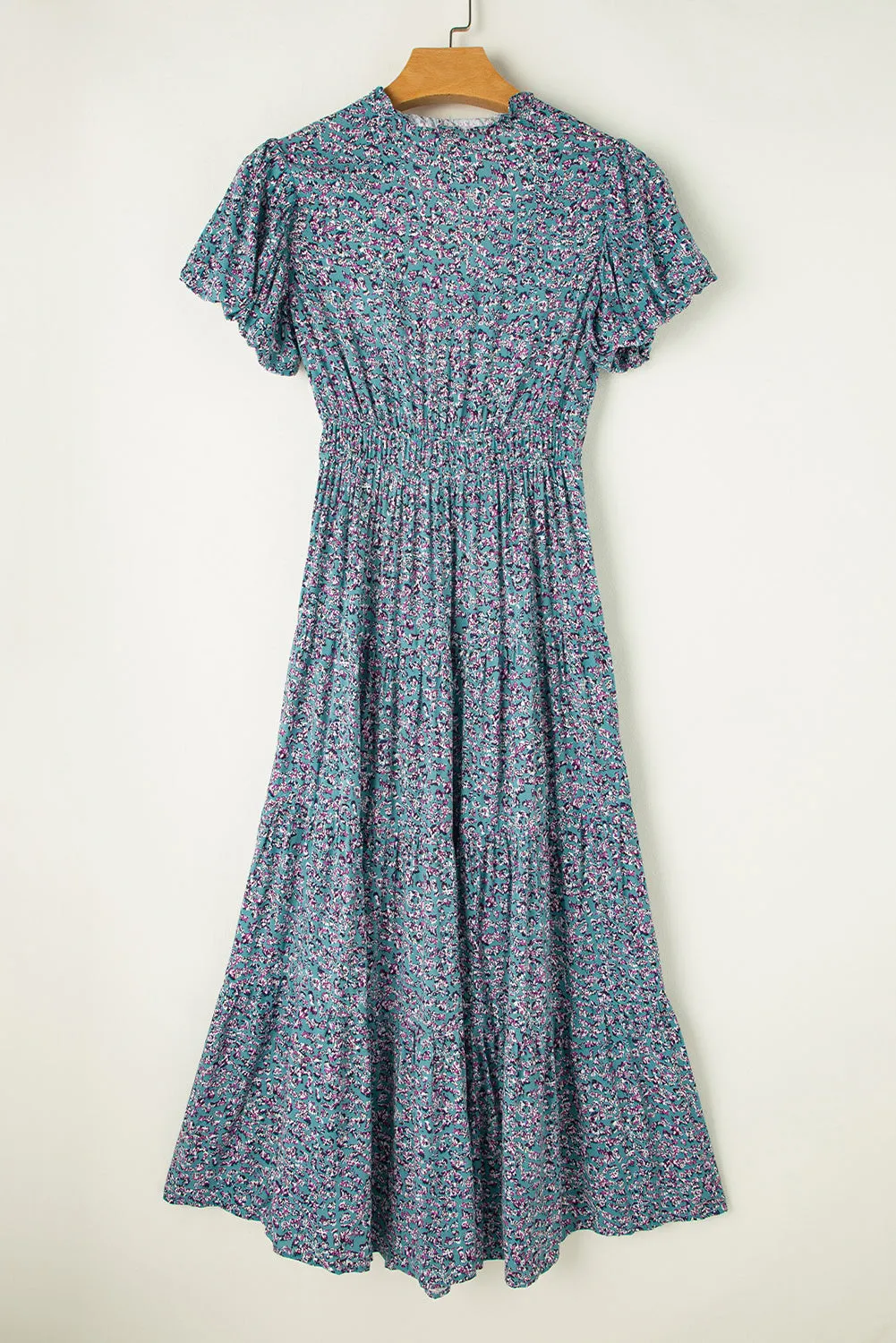 Tiered Printed Notched Short Sleeve Dress sold by Charming Charlie product image thumbnail 3