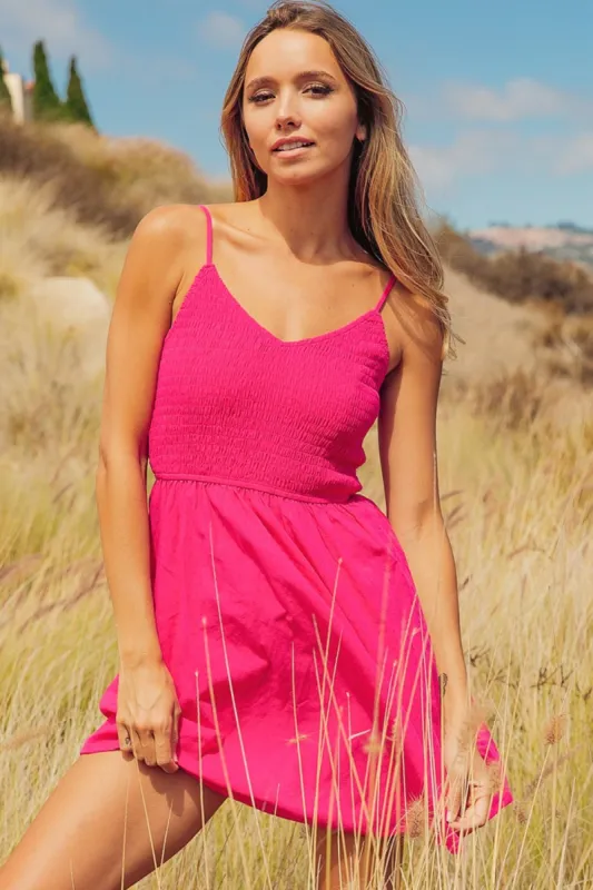 BiBi Smocked Mini Cami Dress sold by Charming Charlie